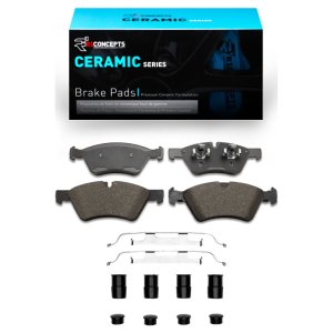 Mercedes-Benz E350 Brake Pads - Front - R1 Concepts - R1 Ceramic Pads & Hardware Kit - `05-`12